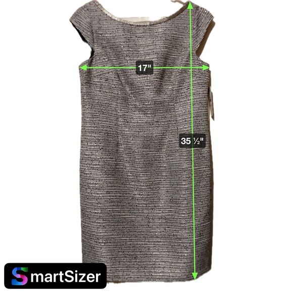 Laundry by Shelli Segal Black Metallic Lined Cocktail Dress Size 10 NWT $175 - Picture 5 of 7